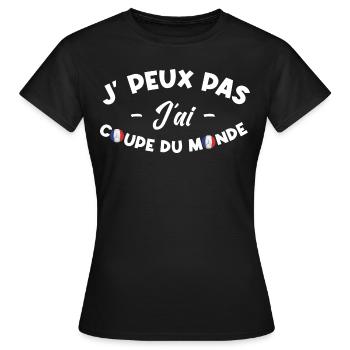 Je peux pas j'ai coupe du monde - T-shirt Femme - noir - Devant - AI Model Female 172 dark (172cm)