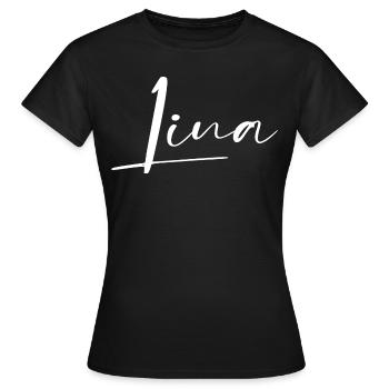 Lina - Frauen T-Shirt - Schwarz - Vorne - AI Model Female 172 dark (172cm)