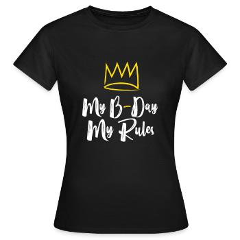 Anniversaire - Mon anniversaire - Mes règles - T-shirt Femme - noir - Devant - AI Model Female 172 dark (172cm)