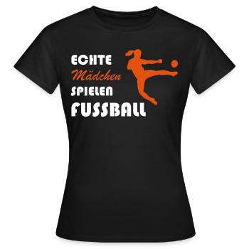 Maedchen Spielen Fußball - Frauen T-Shirt - Schwarz - Vorne - AI Model Female 172 dark (172cm)