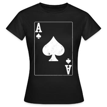 Poker Ass Carte - T-shirt Femme - noir - Devant - AI Model Female 172 dark (172cm)