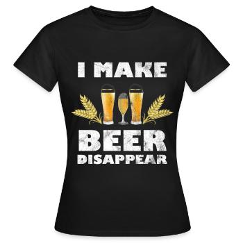Bière bière drôle dire avec bière - T-shirt Femme - noir - Devant - AI Model Female 172 dark (172cm)
