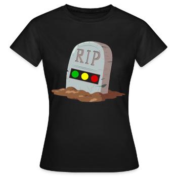 Feu tricolore reposer en toute tranquillité RIP - T-shirt Femme - noir - Devant - AI Model Female 172 dark (172cm)