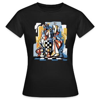 Chess composition n°3 - Women's T-Shirt - black - Front - AI Model Female 172 dark (172cm)