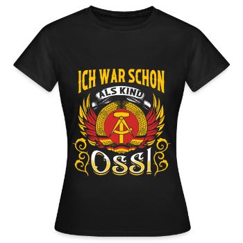Ossi Geschenk Ostdeutschland NVA Germania Osten - Frauen T-Shirt - Schwarz - Vorne - AI Model Female 172 dark (172cm)