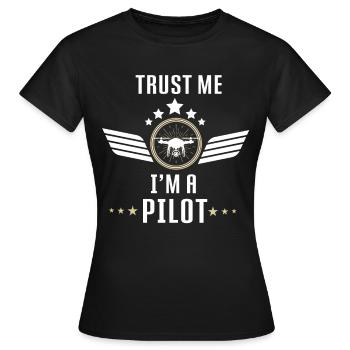 Drone Drone Pilote Drones quadcopter drone - T-shirt Femme - noir - Devant - AI Model Female 172 dark (172cm)