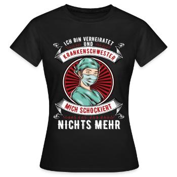 Krankenschwester Krankenpflegerin Pflegefachkraft - Frauen T-Shirt - Schwarz - Vorne - AI Model Female 172 dark (172cm)