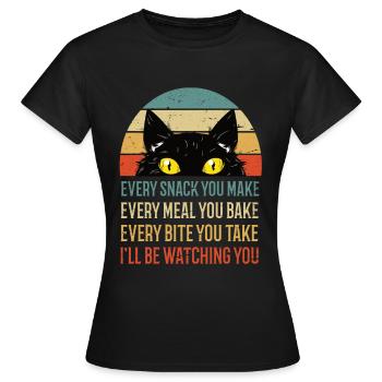 Chat Chaton Chats Chat Amant Chat Ami - T-shirt Femme - noir - Devant - AI Model Female 172 dark (172cm)