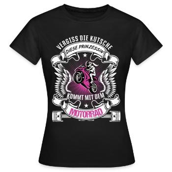 Motorrad Motorradfahrerin Frauenpower Bikerbraut - Frauen T-Shirt - Schwarz - Vorne - AI Model Female 172 dark (172cm)
