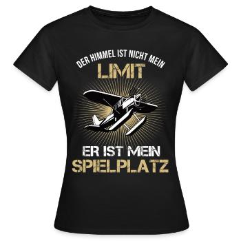 Der Himmel ist nicht mein Limit Modellflugzeug - Frauen T-Shirt - Schwarz - Vorne - AI Model Female 172 dark (172cm)