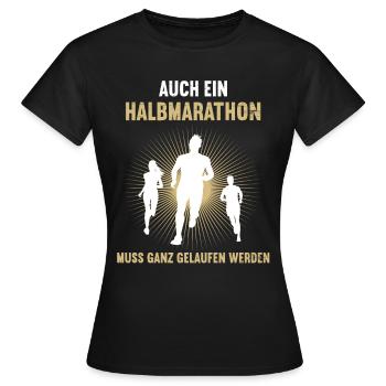 Halbmarathon Marathon Läufer Laufen Marathonläufer - Frauen T-Shirt - Schwarz - Vorne - AI Model Female 172 dark (172cm)