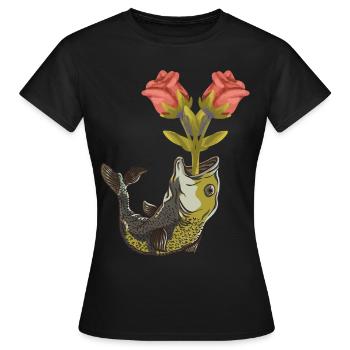 Pisces Birthday Valentine Romance - Women's T-Shirt - black - Front - AI Model Female 172 dark (172cm)