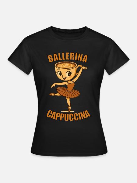 Ballerina Cappuccina Italian Brainrot 2025 - T-skjorte for kvinner - svart
