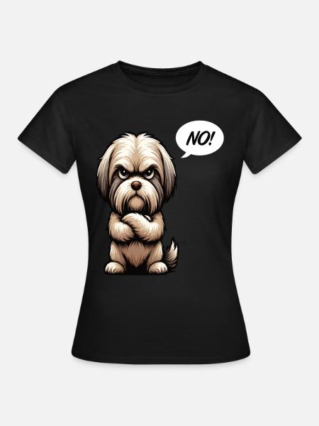 Pas de Shih tzu Shih tzu Propriétaire du Shih tzu - T-shirt Femme - noir