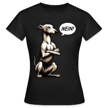 Nein Whippet Windhund Whippets Windhundbesitzer - Frauen T-Shirt - Schwarz - Vorne - AI Model Female 172 dark (172cm)