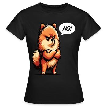 Pas de Spitz nain de Poméranie Spitz Nain Porte-Spitz - T-shirt Femme - noir - Devant - AI Model Female 172 dark (172cm)