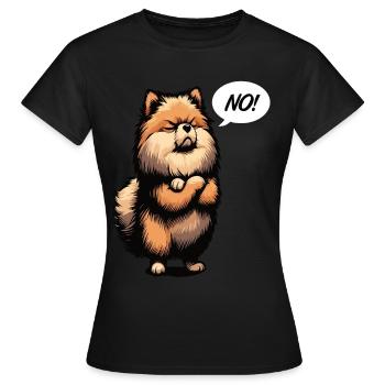 Pas de Spitz nain de Poméranie Spitz Nain Porte-Spitz - T-shirt Femme - noir - Devant - AI Model Female 172 dark (172cm)