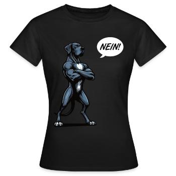 Nein Deutsche Dogge Doggen Doggenbesitzer - Frauen T-Shirt - Schwarz - Vorne - AI Model Female 172 dark (172cm)