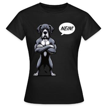 Nein Deutsche Dogge Doggen Doggenbesitzer - Frauen T-Shirt - Schwarz - Vorne - AI Model Female 172 dark (172cm)