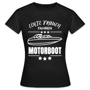Bateau à moteur - T-shirt Femme - noir - Devant - AI Model Female 172 dark (172cm)