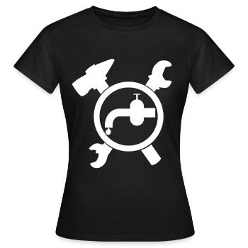 Plombier marque d’artisanat installateur - T-shirt Femme - noir - Devant - AI Model Female 172 dark (172cm)