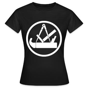 Schreiner symbole d’artisanat avec cercle - T-shirt Femme - noir - Devant - AI Model Female 172 dark (172cm)