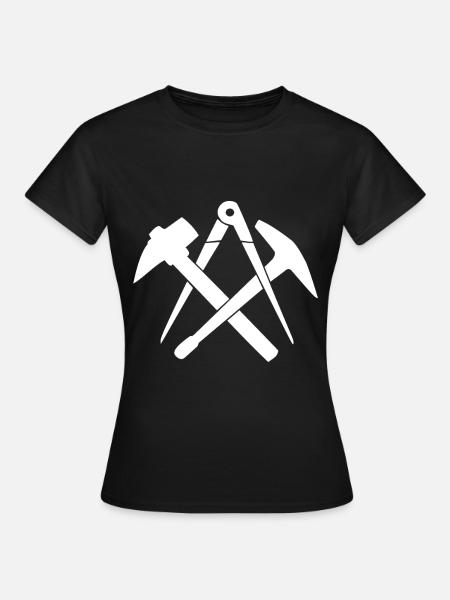 Dachdecker Handwerkszeichen Zunftzeichen - Frauen T-Shirt - Schwarz