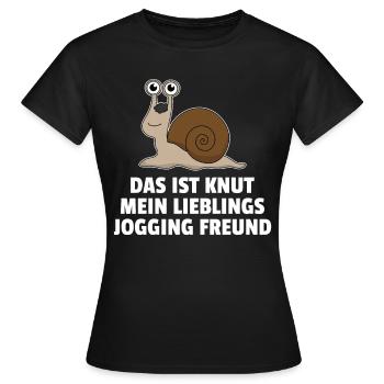 Schnecke Lieblings Jogging Freund Laufen Geschenk - Frauen T-Shirt - Schwarz - Vorne - AI Model Female 172 dark (172cm)