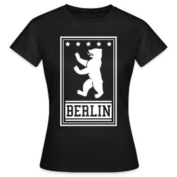 Ours de Berlin - T-shirt Femme - noir - Devant - AI Model Female 172 dark (172cm)