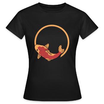 Koi - Frauen T-Shirt - Schwarz - Vorne - AI Model Female 172 dark (172cm)
