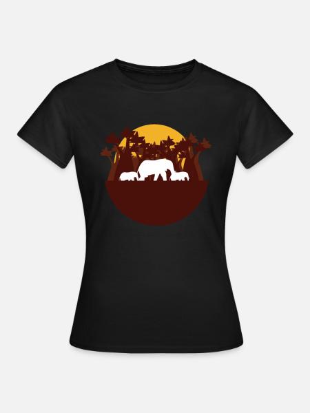 Elefanten Afrika - Frauen T-Shirt - Schwarz