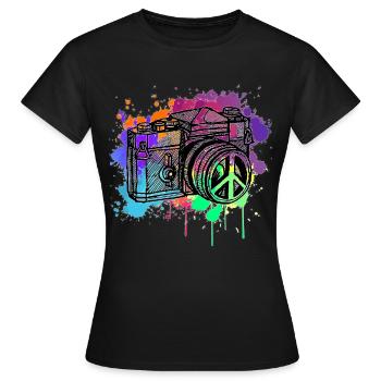 appareil photo - T-shirt Femme - noir - Devant - AI Model Female 172 dark (172cm)