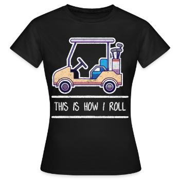 Golf - Frauen T-Shirt - Schwarz - Vorne - AI Model Female 172 dark (172cm)