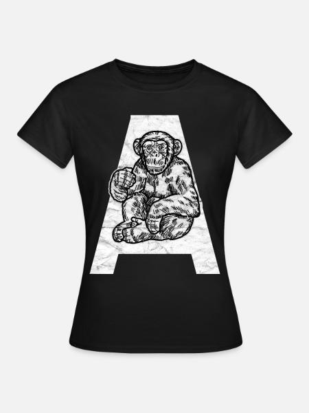 Affe Primat Schimpanse - Frauen T-Shirt - Schwarz