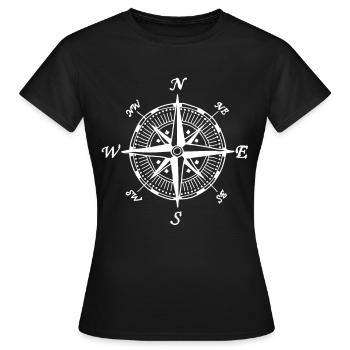 compass - Women's T-Shirt - black - Front - AI Model Female 172 dark (172cm)