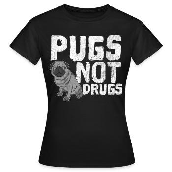 Pugs No Drugs - Women's T-Shirt - black - Front - AI Model Female 172 dark (172cm)