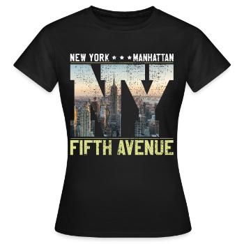 NEW YORK Big Apple City - Frauen T-Shirt - Schwarz - Vorne - AI Model Female 172 dark (172cm)