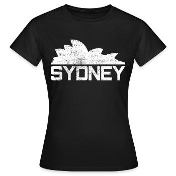 SYDNEY OPER - Frauen T-Shirt - Schwarz - Vorne - AI Model Female 172 dark (172cm)