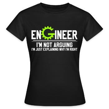 Zahnrad Ingenieur - Frauen T-Shirt - Schwarz - Vorne - AI Model Female 172 dark (172cm)