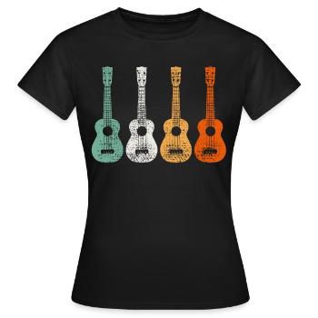 ukulélé - T-shirt Femme - noir - Devant - AI Model Female 172 dark (172cm)