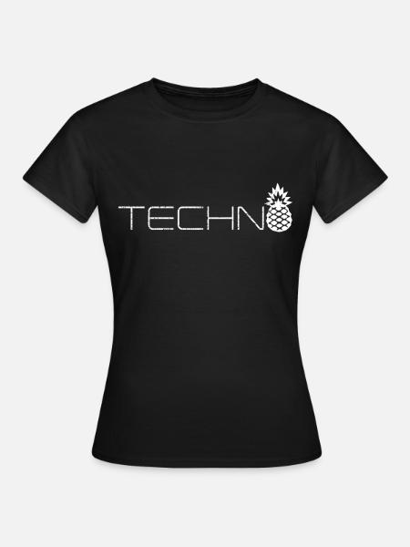 Ananas Techno - T-shirt Femme - noir