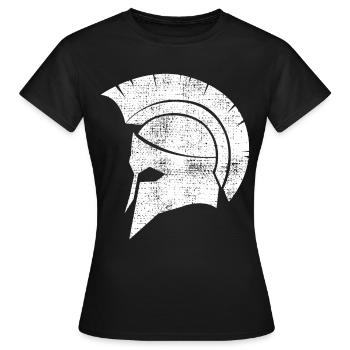 Troja Helm Krieger Pferd - Frauen T-Shirt - Schwarz - Vorne - AI Model Female 172 dark (172cm)
