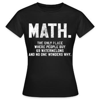 Math text task - Women's T-Shirt - black - Front - AI Model Female 172 dark (172cm)