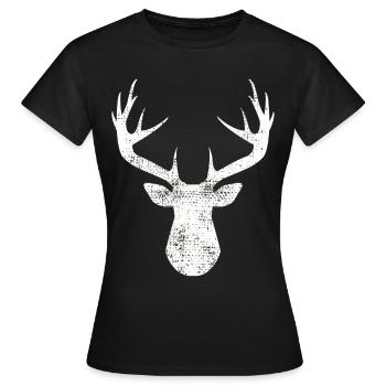 Hirschgeweih - Frauen T-Shirt - Schwarz - Vorne - AI Model Female 172 dark (172cm)