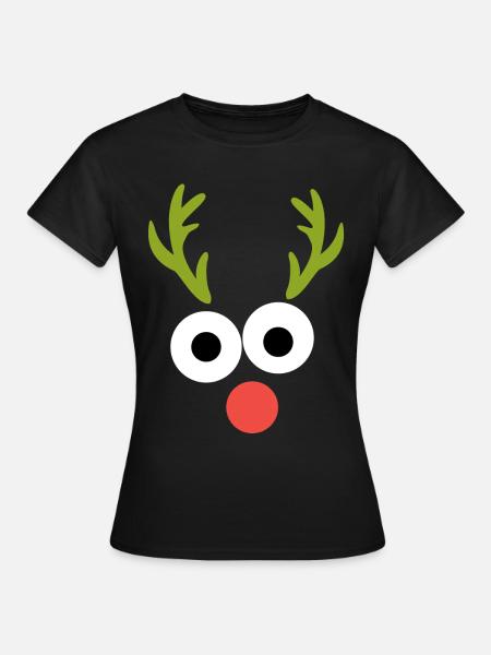 Rentier - Frauen T-Shirt - Schwarz