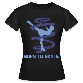 Eiskunstlauf Schlittschuhe Figur - Frauen T-Shirt - Schwarz - Vorne - AI Model Female 172 dark (172cm)