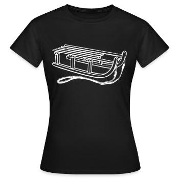 Piste de luge en luge - T-shirt Femme - noir - Devant - AI Model Female 172 dark (172cm)
