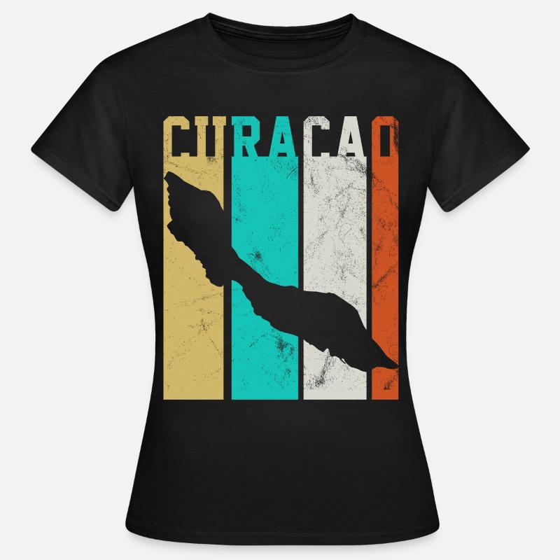 CURACAO MAP RETRO - Women's T-Shirt - black