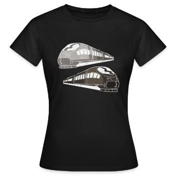 Zuege Bahn - Frauen T-Shirt - Schwarz - Vorne - AI Model Female 172 dark (172cm)