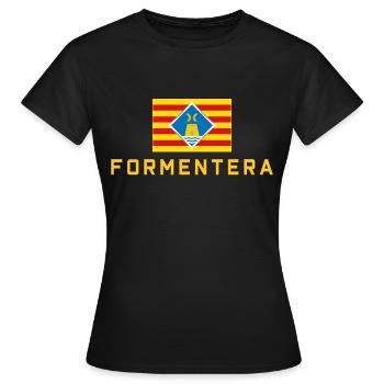 FORMENTERA DRAPEAU NATIONAL - T-shirt Femme - noir - Devant - AI Model Female 172 dark (172cm)